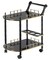 Serving Bar Cart Tea Trolley, 2 Tier Shelves on Rolling Wheels, Mobile Liquor Bar for Wine Beverage Drink Dinner Party, Utility Kitchen Storage Island Coffee Cabinet for Dining Living Room, Wood